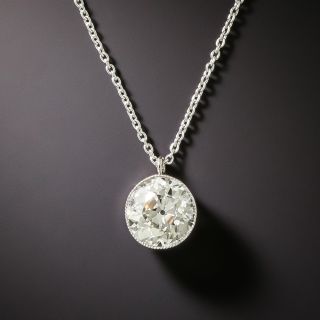 Art Deco 1.55 Carat European Cut Diamond Pendant - 3