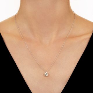 Art Deco 1.55 Carat European Cut Diamond Pendant