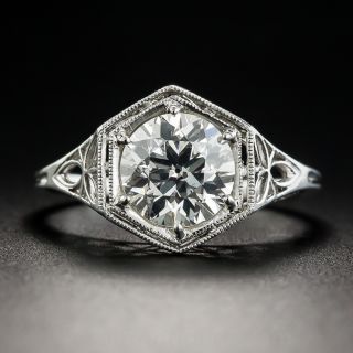 Art Deco 1.58 Carat Diamond Solitaire Engagement Ring - GIA J VS2