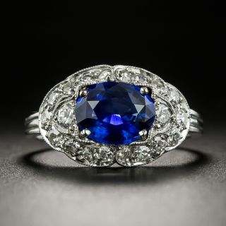 Art Deco 1.59 Carat Sapphire and Diamond Ring - 2