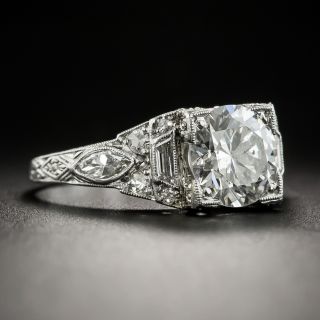 Art Deco 1.61 Carat Diamond Engagement Ring - GIA