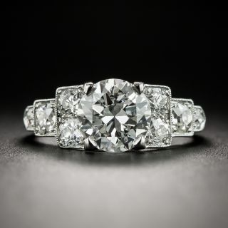 Art Deco 1.63 Carat Platinum Diamond Engagement Ring - GIA H VVS2 - 2