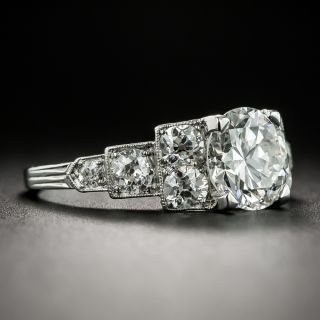 Art Deco 1.63 Carat Diamond Platinum Engagement Ring - GIA H VVS2