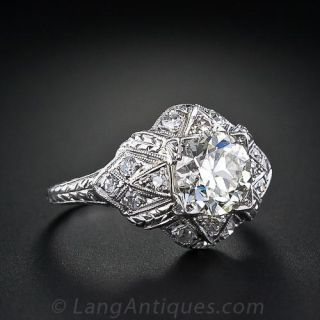 Art Deco 1.65 Carat Diamond Engagment Ring, Circa 1930