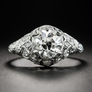 Art Deco 1.65 Carat Diamond Platinum Engagement Ring - GIA J VS2 - 2