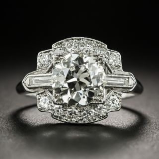 Art Deco 1.66 Carat Diamond Platinum Engagement Ring - GIA K VS2 - 2