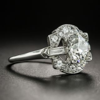 Art Deco 1.66 Carat Diamond Platinum Engagement Ring - GIA K VS2