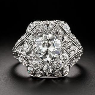 Art Deco 1.71 Carat Diamond Engagement Ring - GIA K SI1 - 3