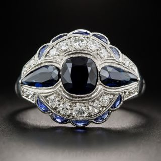 Art Deco 1.75 Carat Sapphire and Diamond Ring - 2