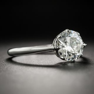 Art Deco 1.77 Carat Diamond Platinum Solitaire Engagement Ring - GIA J VVS2