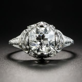 Art Deco 1.80 Carat Diamond Platinum Engagement Ring - GIA J SI2 
