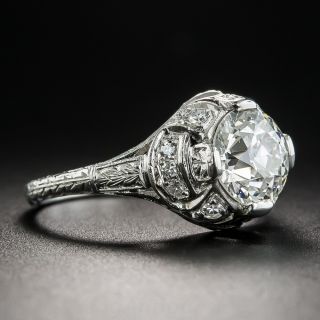 Art Deco 1.80 Carat Diamond Platinum Engagement Ring - GIA J SI2 