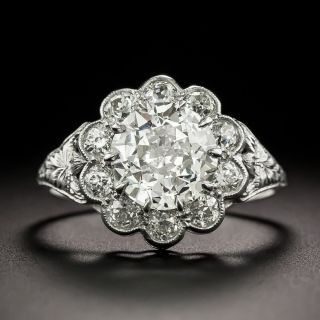 Art Deco 1.97 Carat Diamond Flower Ring - GIA K VS2 - 2