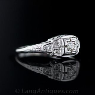 Art Deco .10 carat Diamond Engagement Ring