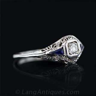 Art Deco .10 Carat Diamond Engagement Ring