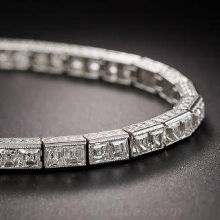Art Deco 10 Carat Square-Cut Diamond Bracelet