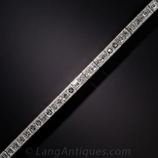 Art Deco 10 Carat Square-Cut Diamond Bracelet