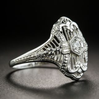 Art Deco 14K White Gold Diamond Ring