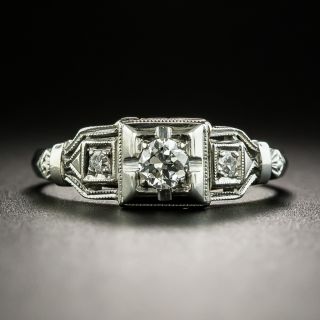 Art Deco .15 Carat Diamond Engagement Ring  - 1