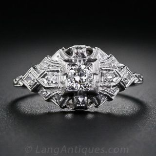Art Deco .15 Carat Diamond Engagement Ring