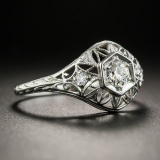 Art Deco .18 Carat Diamond Platinum Engagement Ring