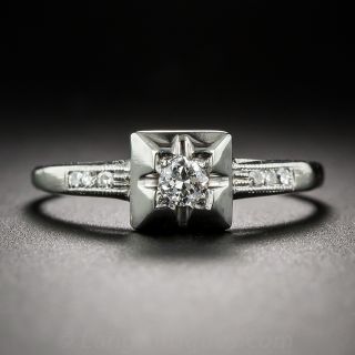 Art Deco 18k White Gold Diamond Ring