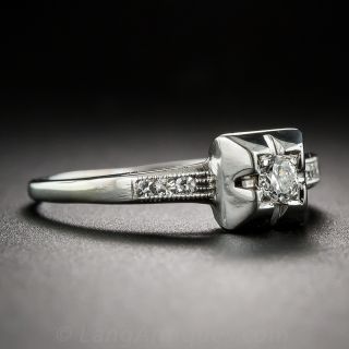 Art Deco 18k White Gold Diamond Ring