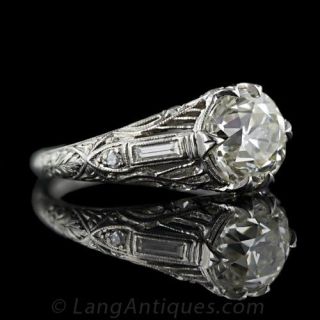 Art Deco 2.02 Carat Diamond Engagement Ring