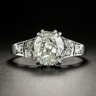Art Deco 2.05 Carat Oval Diamond Engagement Ring - GIA K SI1 - 2