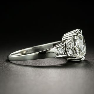 Art Deco 2.05 Carat Oval Diamond Engagement Ring - GIA K SI1