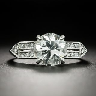 Art Deco 2.06 Carat Diamond Engagement Ring - GIA H SI1 - 2