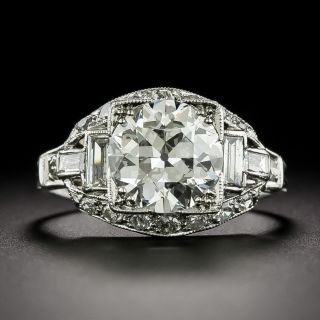 Art Deco 2.07 Carat Diamond Engagement Ring - GIA F SI2 - 3
