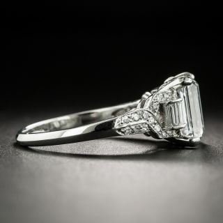 Art Deco 2.07 Carat Emerald-Cut Diamond and Engagement Ring - GIA F VVS2