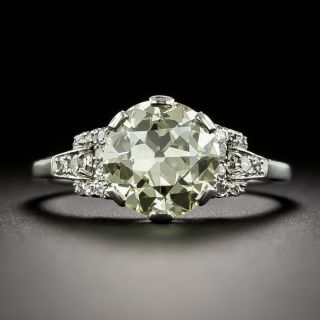 Art Deco 2.10 Carat Diamond Engagement Ring - GIA  - 2
