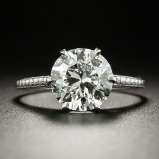 2.17 Carat Art Deco Diamond Engagement Ring - GIA L VVS2 - 2