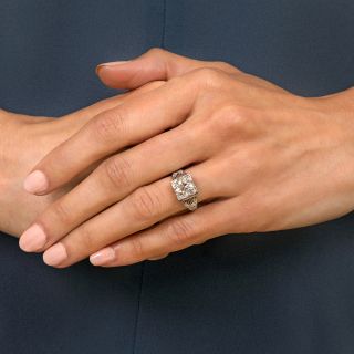 Art Deco 2.21 Carat Diamond Platinum Engagement Ring - GIA I SI2