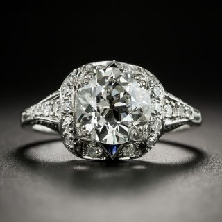 Art Deco 2.25 Carat Diamond Platinum Engagement Ring - GIA J SI1 - 2