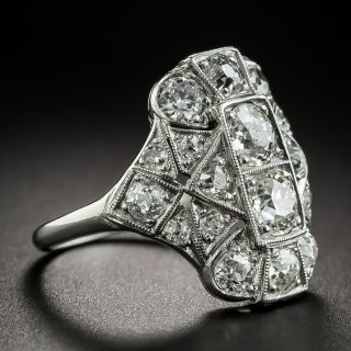 Art Deco 2.35 Carat Total Weight Diamond Dinner Ring