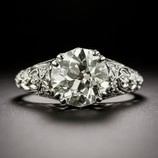 Art Deco 2.42 Carat Diamond Engagement Ring - GIA K I1  - 2