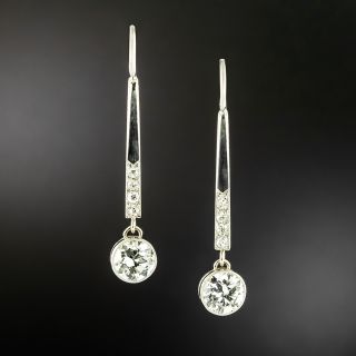 Art Deco 2.45 Carat Diamond Dangle Earrings - 1