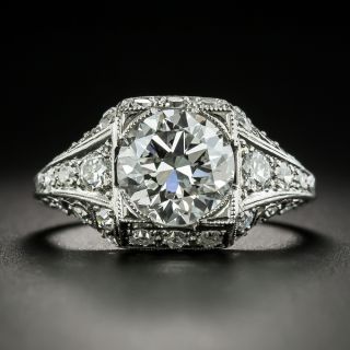 Art Deco 2.45 Carat Diamond Engagement Ring - GIA F VS2 - 2