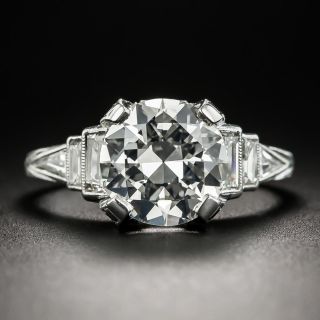 Art Deco 2.45 Carat Diamond Platinum Engagement Ring - K VS2 - 2