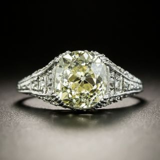 Art Deco 2.50 Carat Old Mine Cut Diamond Engagement Ring - GIA - 3