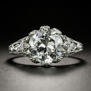 Art Deco 2.70 Carat Diamond Engagement Ring - GIA F SI2 - 3