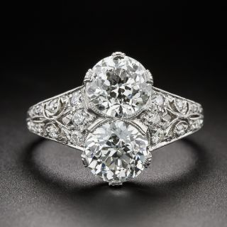 Art Deco 2.74 Carat Diamond Moi et Toi Ring - GIA I/J VVS2 - 2