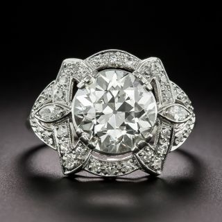 Art Deco 2.82 Carat Diamond Engagement Ring - GIA L VS1 - 3