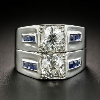 Art Deco 2.85 Carat Double Diamond Ring - 1