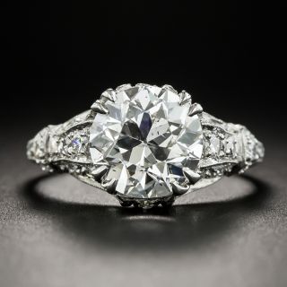Art Deco 2.91 Ct. Platinum Diamond Engagement Ring - GIA H SI2 - 2
