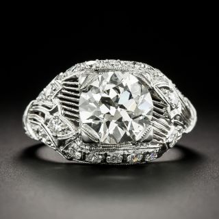 Art Deco 2.93 Carat Diamond Engagement Ring - GIA J SI1 - 3