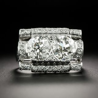 Art Deco 2.98 Carat Toi et Moi Ring - GIA L SI1 - 2